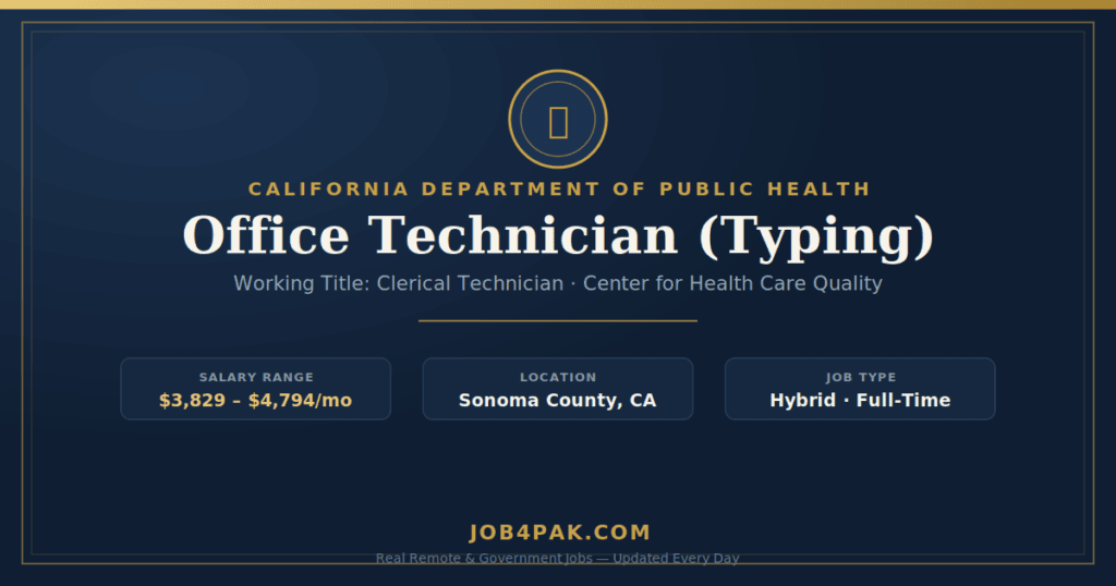 Office Technician (Typing) – Remote Job in USA