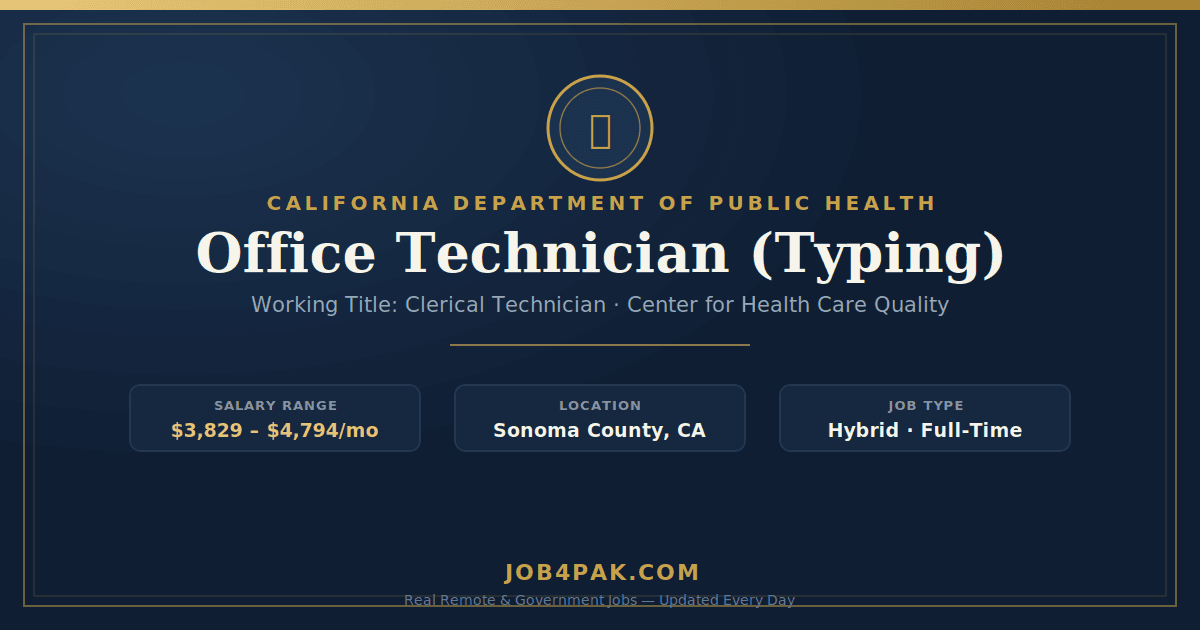 Office Technician (Typing) – Remote Job in USA