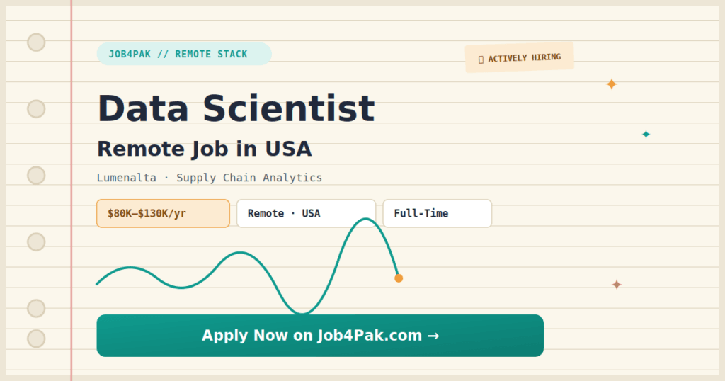 Data Scientist – Remote USA Job | $80K–$130K | Lumenalta