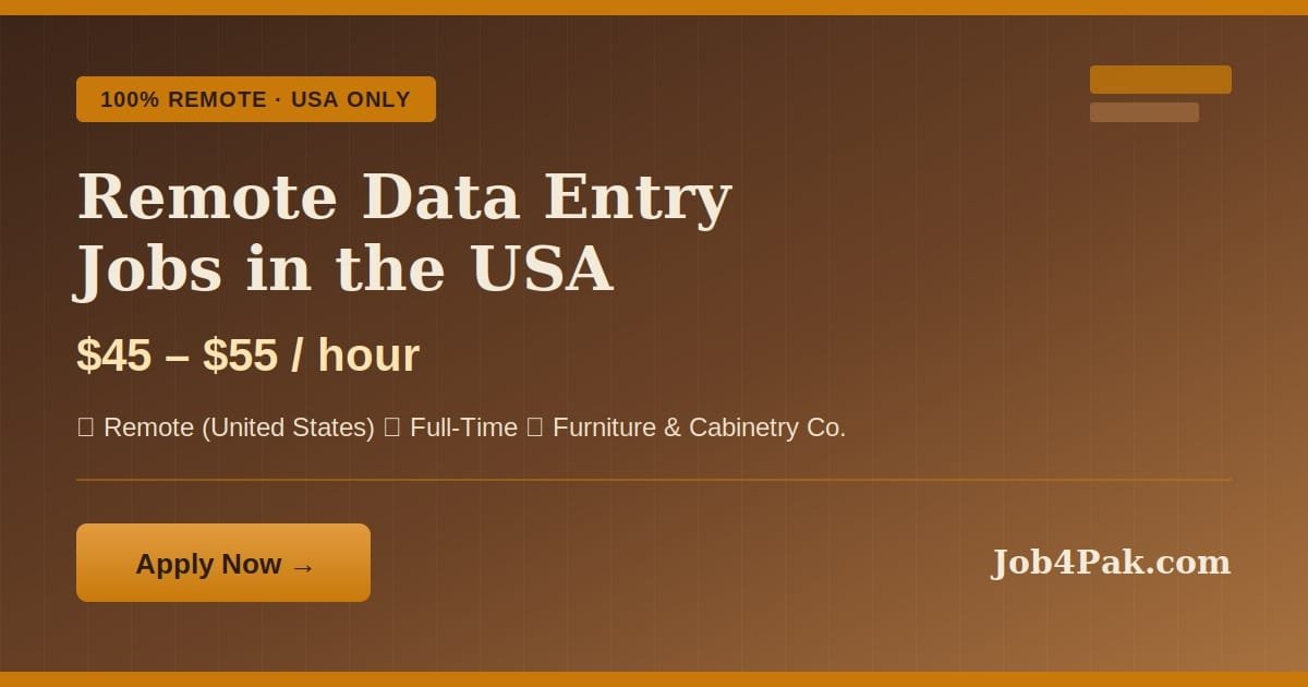 Remote Data Entry – Remote Job in USA