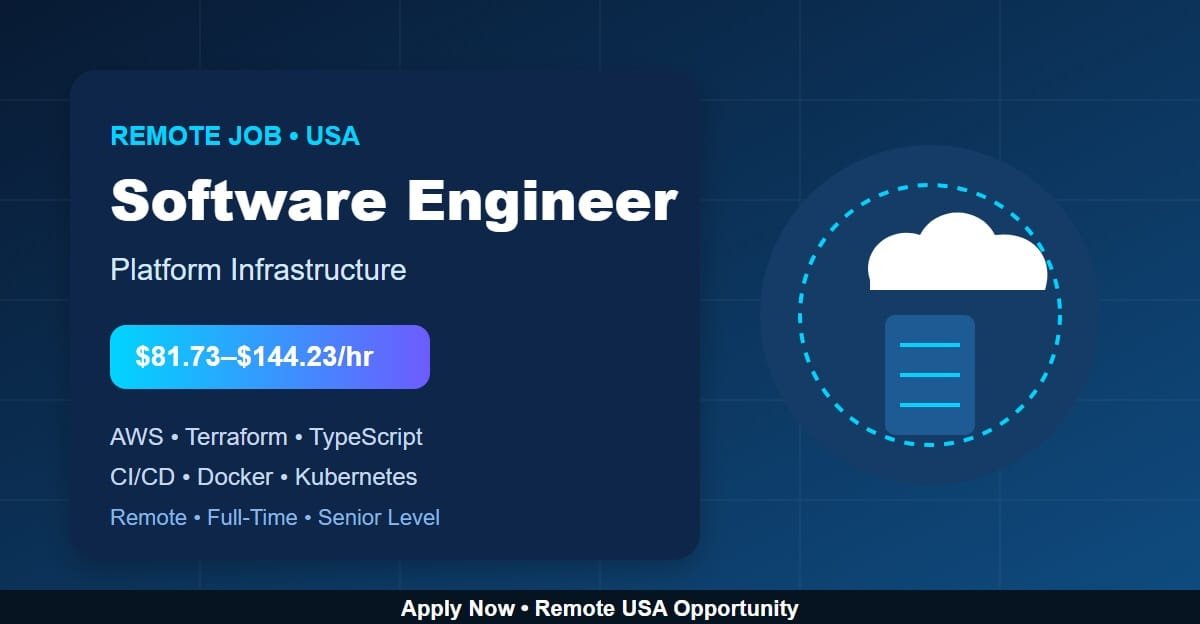 Software Engineer – Platform (Remote, USA) | $170K-$300K/yr