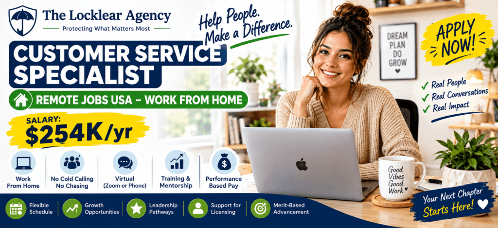 Customer Service Specialist– Remote Jobs USA – Work from Home
