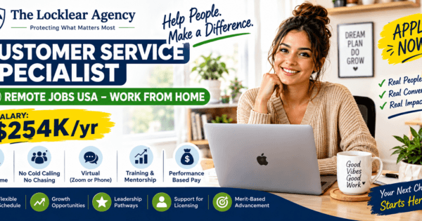 Customer Service Specialist– Remote Jobs USA – Work from Home