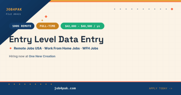 Entry Level Data Entry – Remote Job USA