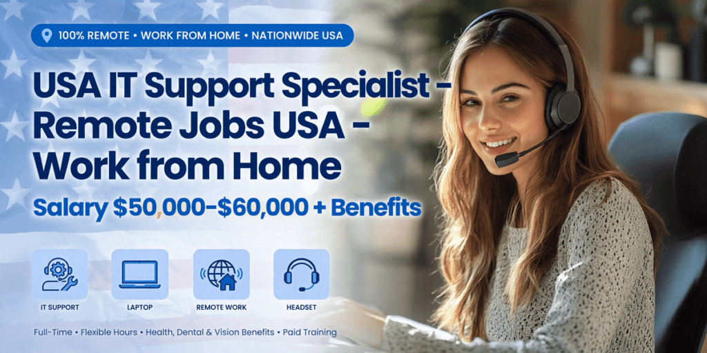 IT Support Specialist – Remote Jobs USA – Work from Home