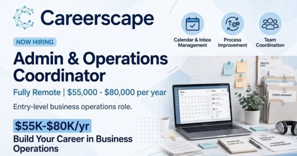 Admin & Operations Coordinator &ndash; Remote Jobs USA & WFH Jobs ($55K-$80K)