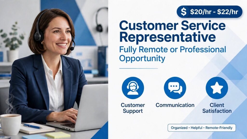 Customer Service Representative $20-$22/hr | Remote Jobs