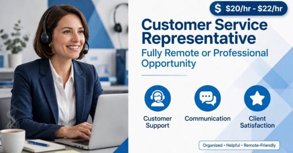 Customer Service Representative $20-$22/hr | Remote Jobs