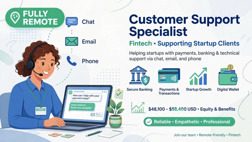 Customer Support Specialist: Remote Fintech Job for US Candidates