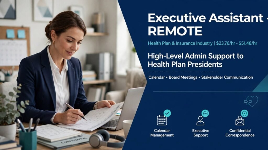 Executive Assistant – REMOTE | Remote Jobs USA & WFH Jobs ($23.76-$51.48/hr)