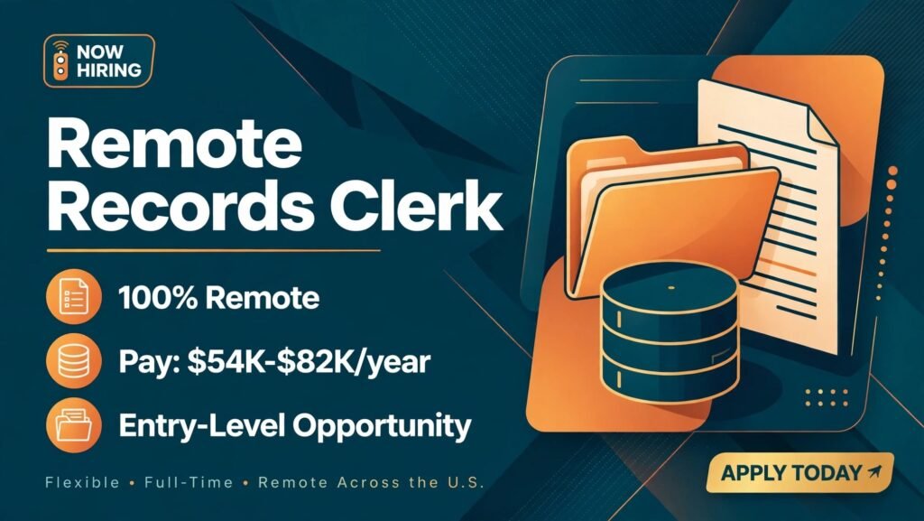 Remote Records Clerk Job – $54K–$82K WFH (USA)