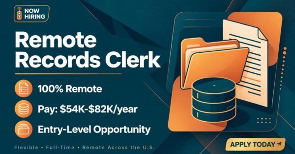Remote Records Clerk Job – $54K–$82K WFH (USA)