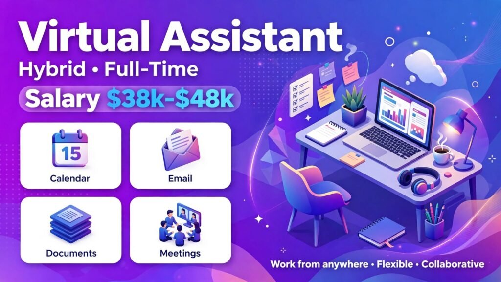Virtual Assistant – Remote Job | $38K – $48K/yr
